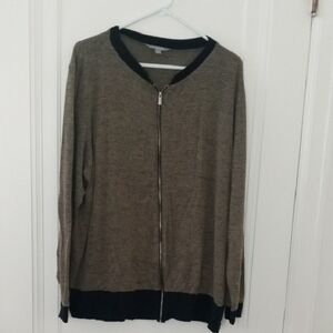 gray and Black Zip-Up Cardigan/jacket 2x